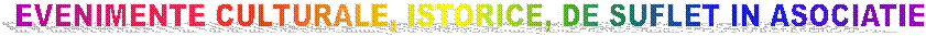 EVENIMENTE CULTURALE, ISTORICE, DE SUFLET IN ASOCIATIE