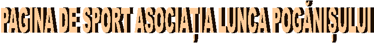 PAGINA DE SPORT ASOCIAȚIA LUNCA POGĂNIȘULUI